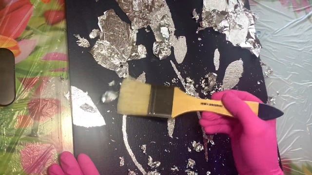 Как нарисовать стильную объемную картину с текстурной пастой и поталью / Stylish 3D volume painting