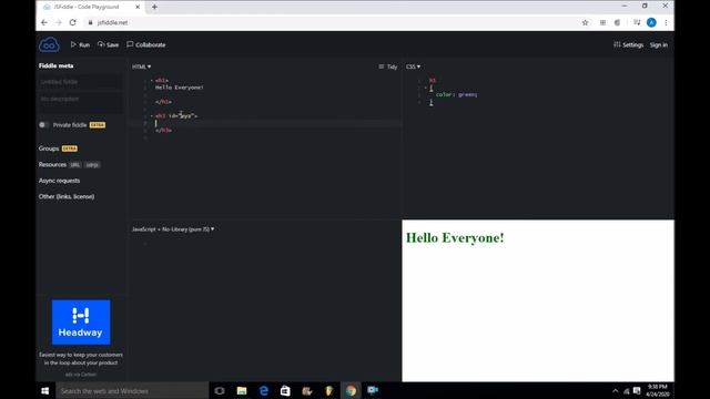 Introduction to HTML, CSS & Java sricpt in JSFiddle | Bangla Tutorial.