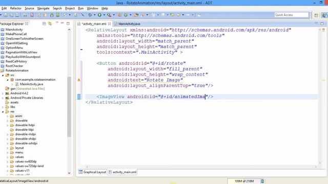 Rotate Image Animation in Android смотреть онлайн