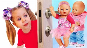 Diana Pretend Play with Baby Born Doll Video for kids Toys