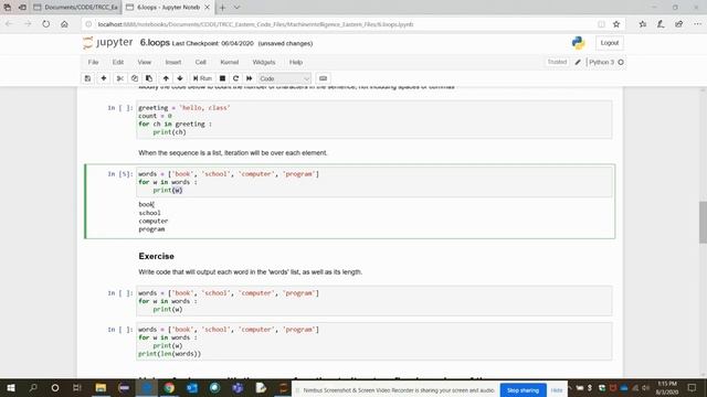 Looping - Jupyter notebook смотреть онлайн
