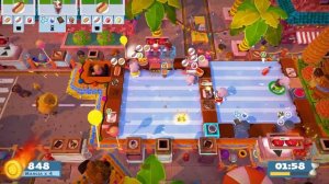 Overcooked 2. Sun’s Out, Buns Out 1-5 | 4 players online coop 4 stars | Score: 2204