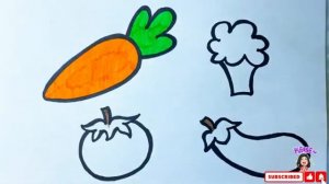 Vegetables??Drawing and Coloring For Kids?Рисуем овощи для детей?Балаларға арналған жемістер суреті