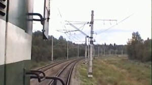 Веребьинский обход, из кабины тепловоза ЧМЭ3-4416,  Старый участок до реконструкции. 2001год.