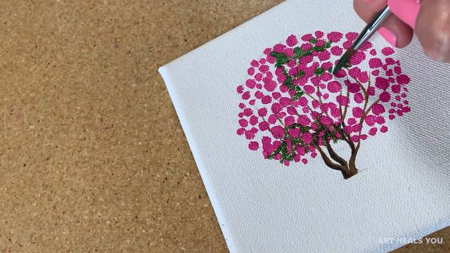 Rhododendron Acrylic Tree Painting For Beginners