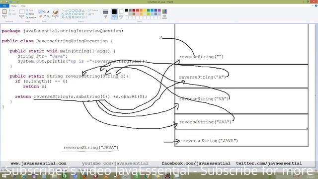Reverse String Using recursion in java - Java Interview Question