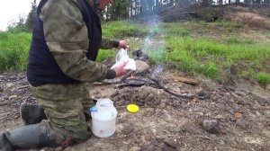 Уехали в тайгу к таёжной речке. Обед из свежепойманной рыбы! Рыбалка на этой реке всегда радует!