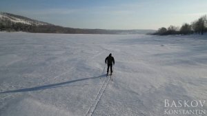 По насту на ЛЫЖАХ. Тонкий ЛЁД. Река Томь. Кемерово