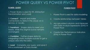 POWER BI- POWER QUERY VS POWER PIVOT