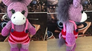Плюшевый ослик. Мягкая игрушка. Ослик крючком. Амигуруми схема вязания крючком.