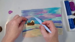 пластилиновая живопись. Как нарисовать зимний пейзаж