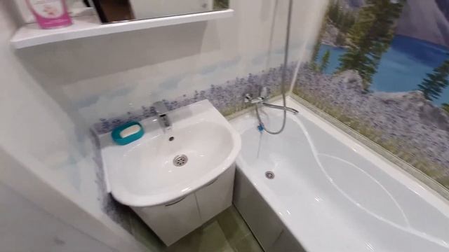 Ремонт ванной панелями Панда ( Лаванда ) смотреть онлайн