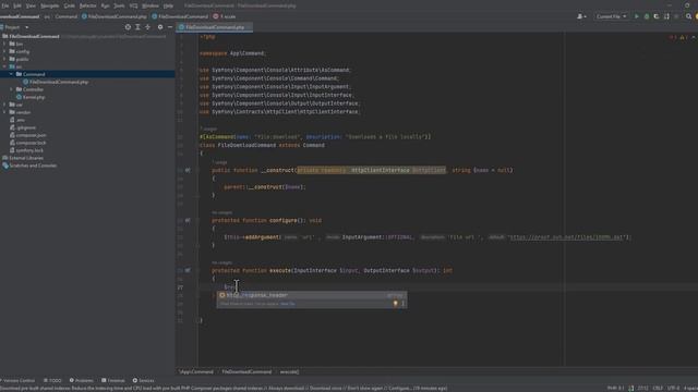 Download a file using Symfony HttpClient with Progress bar