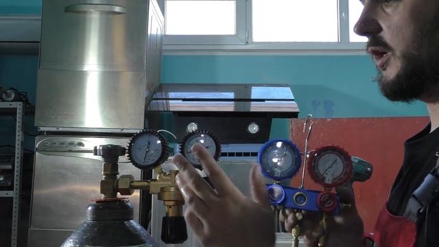 Опрессовка наружного блока кондиционера Азотом. Ремонт кондиционера пионер часть №2 смотреть онлайн