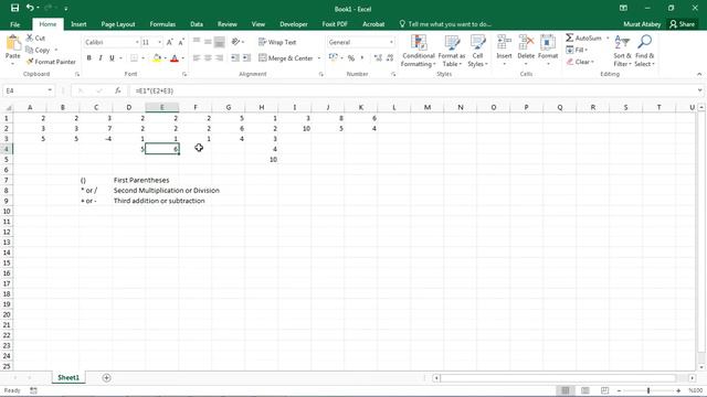 FORMULAS & FUNCTIONS - Excel Introduction