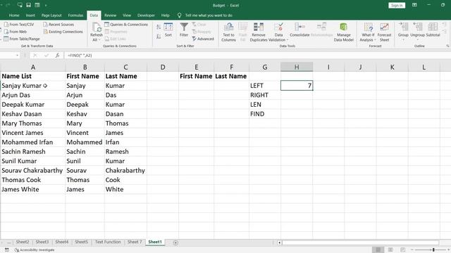 Excel Course Class #11 | Split Names using Text Functions in Excel | Excel for Beginners in Tamil