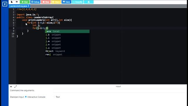 Leaders In An Array using Java #dtslearninginsights #java #competitivecoding