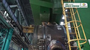Сварка полукорпуса реактора для АЭС Аккую на Атоммаше