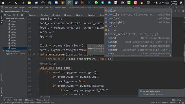 Display Our Snake Game Score | Part 9 | Pygame Bangla Tutorials | Cleavercode