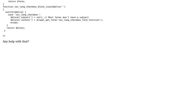 Drupal: Undefined variable block...when trying to integrate a form into a block смотреть онлайн