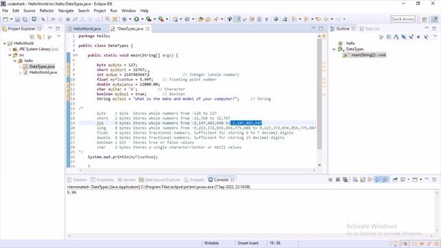 Java Data Types | Tutorial 3