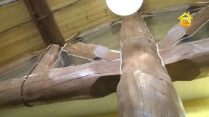 Гараж из кедра по каркасно-бревенчатой технологии Post&Beam