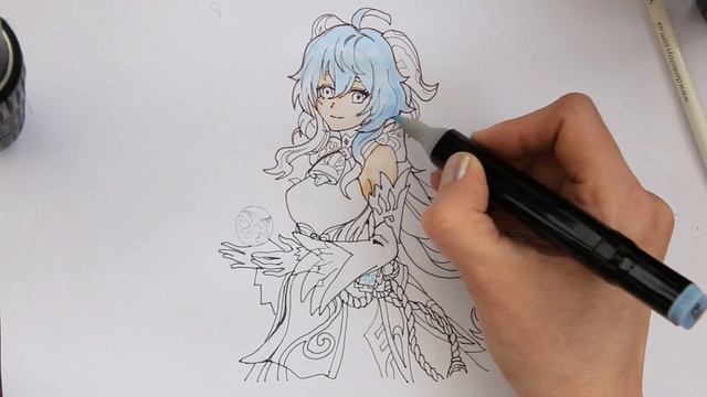 Рисую Гань Юй из Геншин Импакт - Drawing Ganyu from Genshin Impact смотреть онлайн