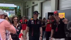 Max Verstappen Lando Norris make fun of Leclerc’s pants | F1 driver arrivals on raceday |