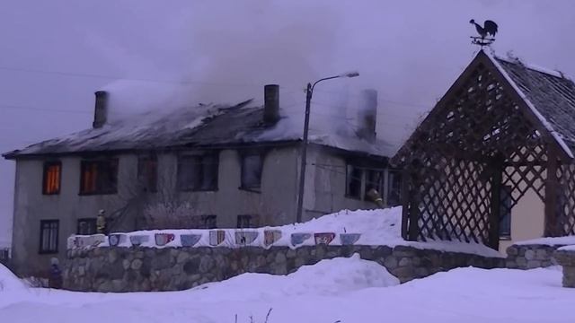 г. Сегежа ул. Спортивная. Пожар рядом с храмом 03 марта 2016 г.