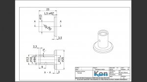 FreeCAD22 KH020 Релизёр Создание эскиза Вращение Отверстие Метрическая резьба