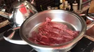 Завтрак. Жарим бекон из мраморной говядины Мираторг.