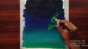 How to paint Northern lights | Simple acrylic painting for beginners | Aurora borealis