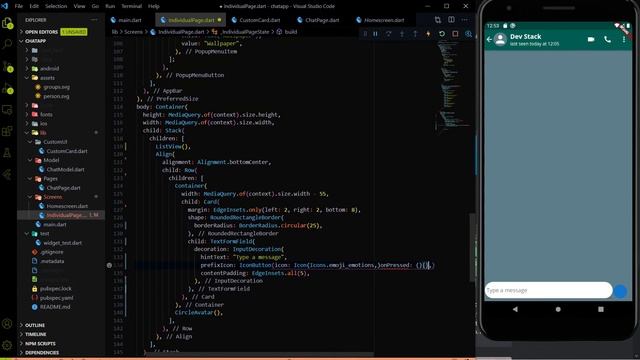 Flutter Chat App - Create Input Card like WhatsApp and Put in the Bottom of the Page?? ||#8