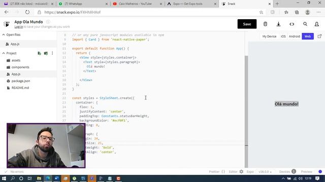 Como utilizar o Expo Snack com React Native смотреть онлайн