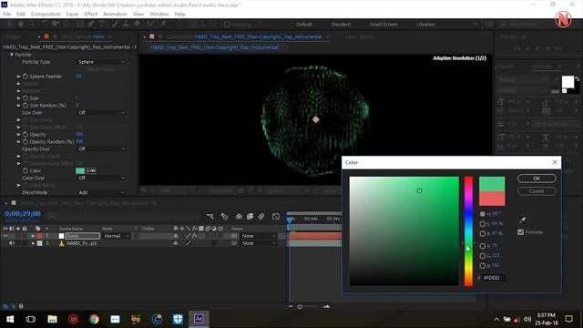 object react with audio trapcode form and shine || after effects tutorial
