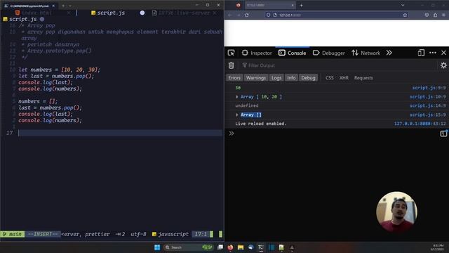 JAVASCRIPT TUTORIAL #98 ARRAY POP