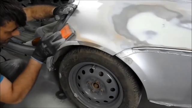 Ремонт Приоры. Шлифование шпатлёвки, подготовка под грунт смотреть онлайн