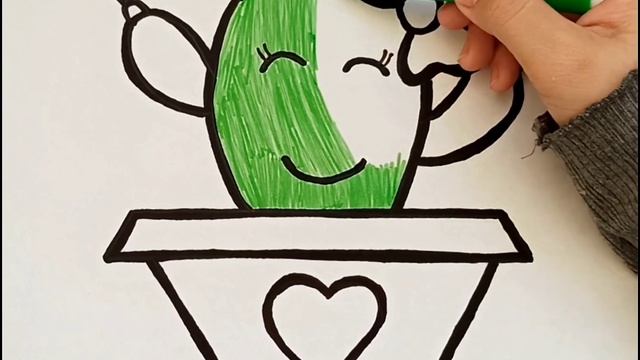 HOW TO DRAW A CACTUS.??️?        Как нарисовать КАКТУС.