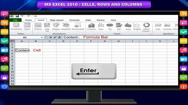 MS EXCEL 2010: CELLS ROWS  COLUMNS class-6