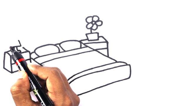 bedroom drawing easy coloring painting | how to draw bedroom very easy drawing cute drawings tricks