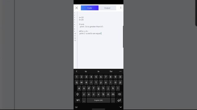 if else statements in Python Programming, compile program in  cell phone