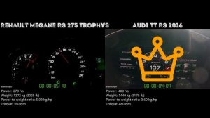 Renault Megane RS 275 Trophy vs Audi TT RS 2016 // 0-100 km/h