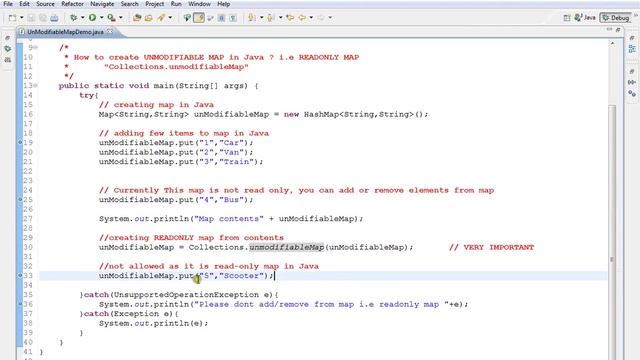 HOW TO CREATE UNMODIFIABLE READONLY MAP IN JAVA DEMO смотреть онлайн