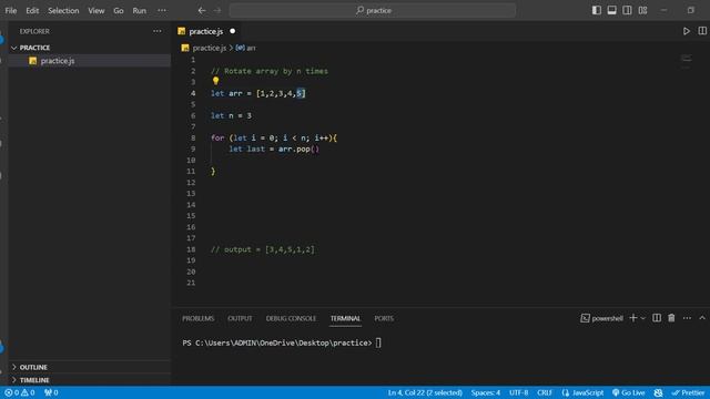 Rotate Array by N Times | JavaScript | Interview Preparation