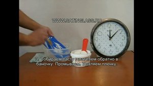 Матирование стекла пастой через трафарет