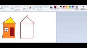 Как нарисовать дом в Paint.Учусь рисовать в пейнт