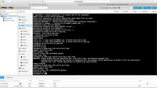 Install MikroTik CHR RouterOS on Proxmox Server