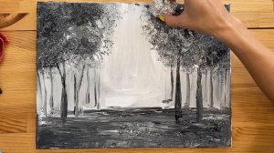 Картина акрилом на холсте | Чёрно-белая влюблённость