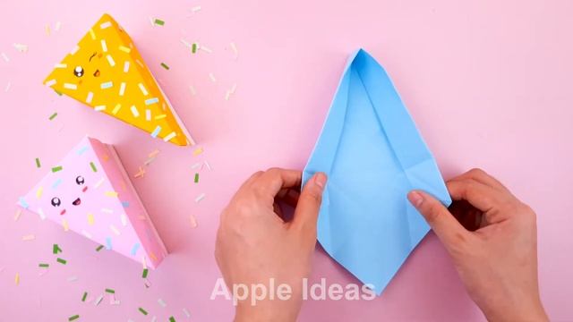 Origami Cake Slice Box Tutorial / Triangular Box / how to make paper cake box смотреть онлайн