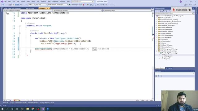C# Tutorials: 19 - Read configurations in console application | C# appConfig.json | Learn Coding